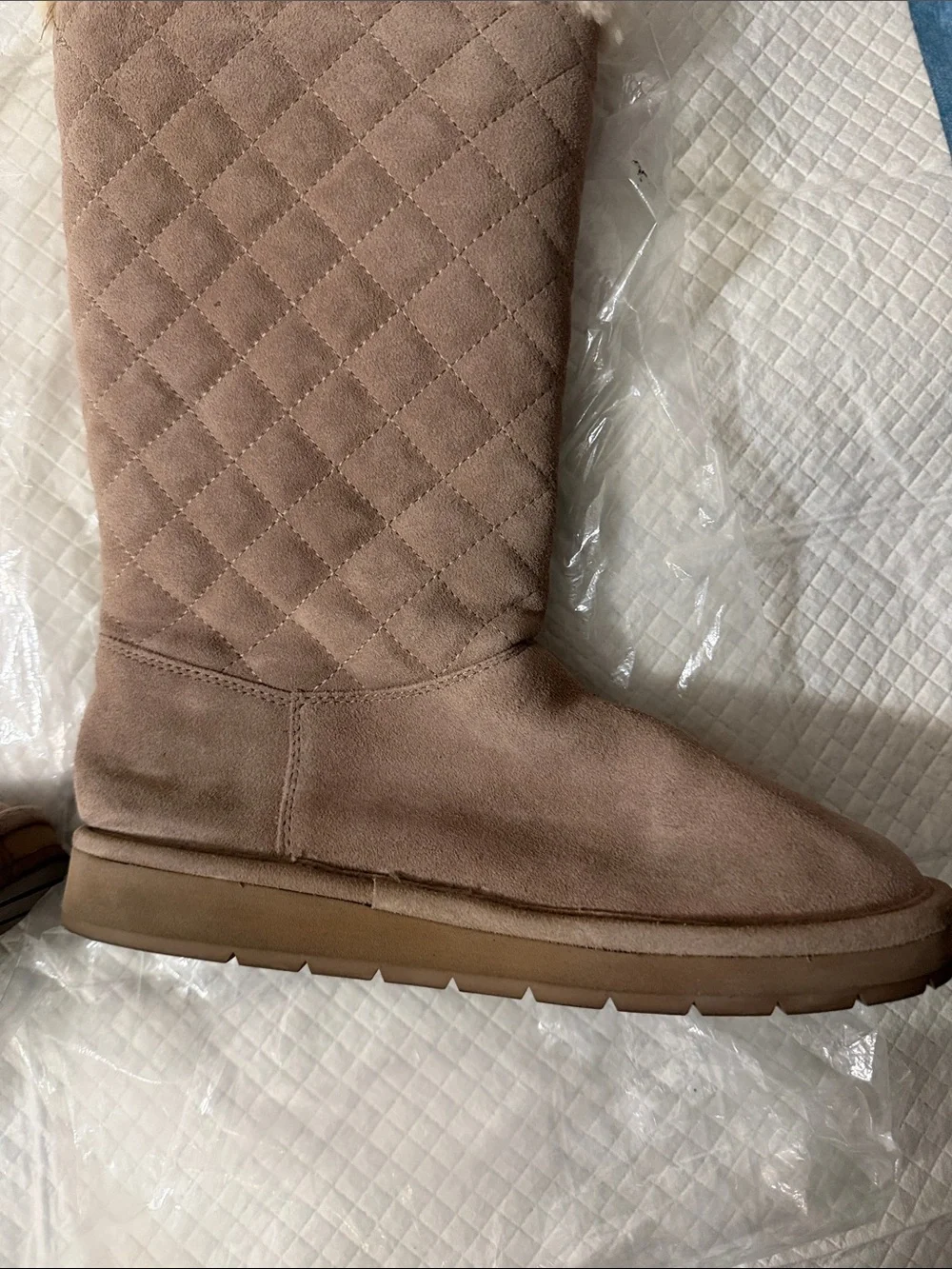 Michael kors Quilted Shearling-Lined Women's Tall Boots - Taupe